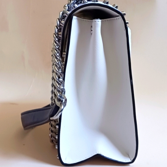 NWOT $359 MICHAEL KORS Large Studded Saffiano Leather Bag 🩷LIVE show item - Picture 4 of 7